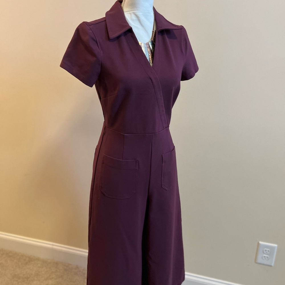 Anthropologie Deep Purple Jumpsuit